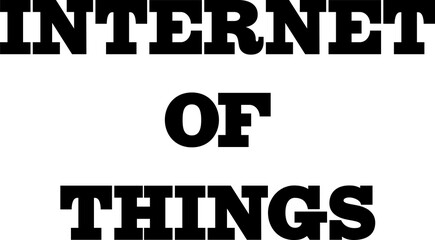 Bold dark Internet of things message against white background