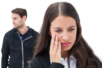 Unhappy couple not speaking to each other 