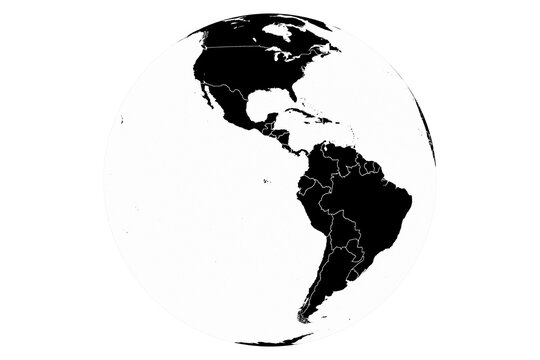 Naklejka America on globe against white background