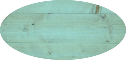 Turquoise colored oval shaped wood 