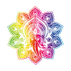 lord Ganesh image. God with elephant head. vector Illustration