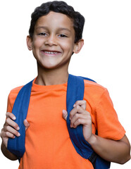 Portrait of smiling boy with backpack