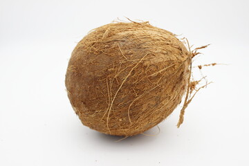 Coconut on white background