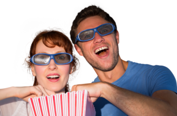 Couple enjoying a movie night