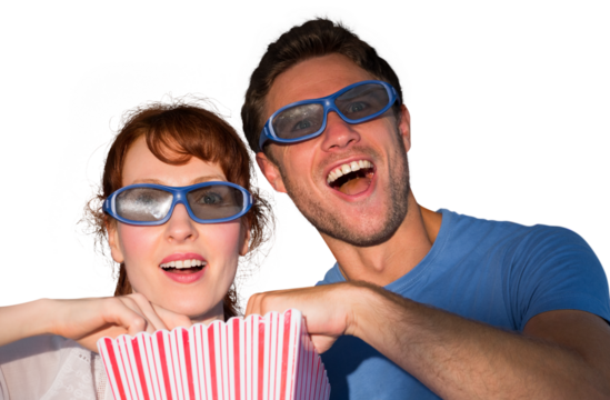 Couple enjoying a movie night