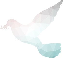 Fototapeta na wymiar Translucent glass in flying bird shape