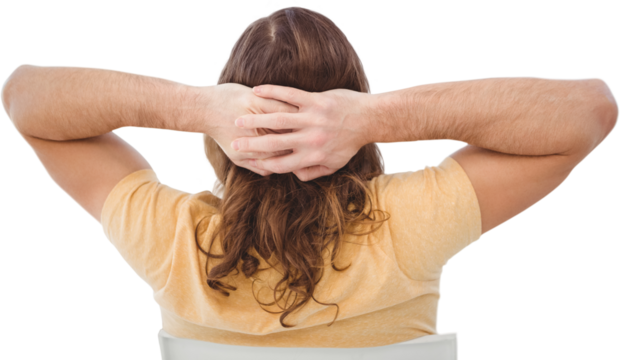 Hipster relaxing at desk in office - Powered by Adobe