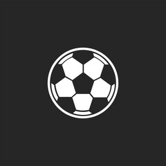Obraz premium soccer ball icon vector symbol template on black background