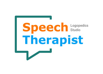 Speech Therapist logo template, speech therapist studio. Concept for banner, poster. Vector, illustration