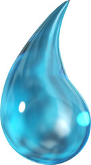 Blue shiny water drop