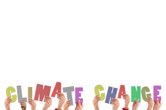 Cropped hands holding colorful words climate change 