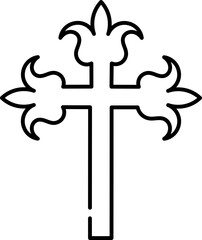 Vector Cross, Caucasian Albanian Cross, Old christian (Albanian Udi) located on the municipality of Nij (Nic) in the Gabala (Qabala) region of Azerbaijan