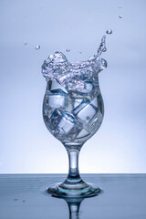 The image of pouring drinking water, into a glass,