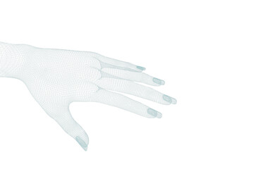 3d illustration image of white human hand 