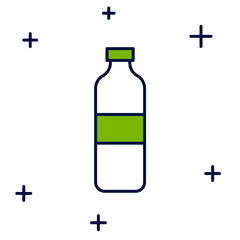 Obraz premium Filled outline Bottle of water icon isolated on white background. Soda aqua drink sign. Vector