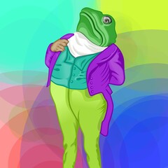 full color frog illustration