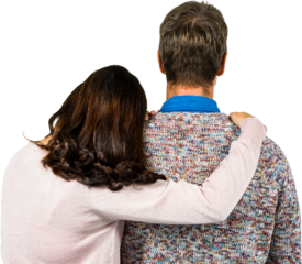 Rear view of couple standing