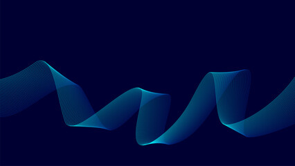 Abstract Background Blue Turquoise wave lines Flowing waves design Abstract digital equalizer sound wave Flow. Line Vector illustration for tech futuristic innovation concept background Graphic design