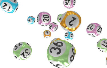 Lottery balls with numbers