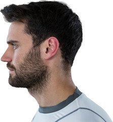 Profile view of serious man