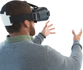 Fototapeta premium Male executive using virtual reality headset