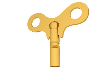 Digitally generated shiny gold key