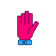 Filled outline Firefighter gloves icon isolated on white background. Protect gloves icon. Vector