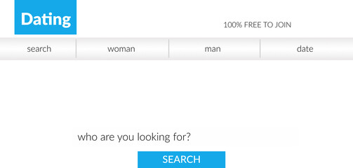 Search bar on dating site