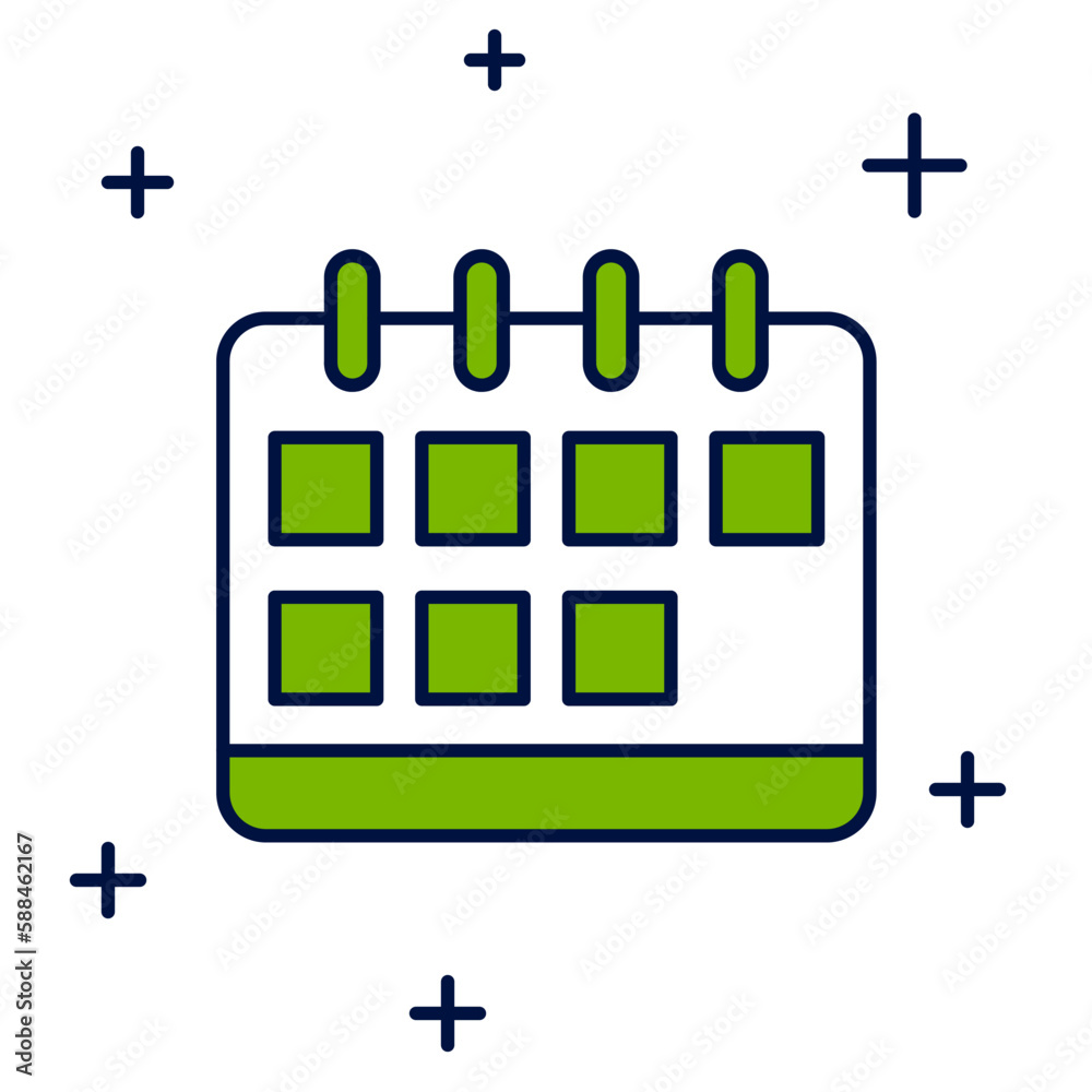 Poster Filled outline Calendar icon isolated on white background. Event reminder symbol. Vector