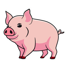 Cute Pig Animal Vector Cartoon 4