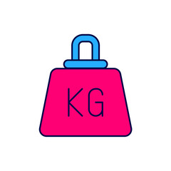 Filled outline Weight icon isolated on white background. Kilogram weight block for weight lifting and scale. Mass symbol. Vector