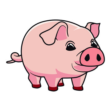 Cute Pig Animal Vector Cartoon 3