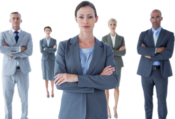Businesswoman colleagues arm crossed