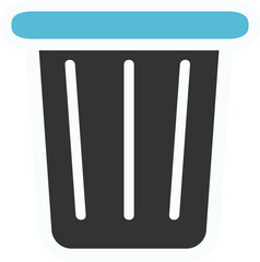 Garbage can over white background