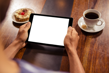 close-up of tablet computer