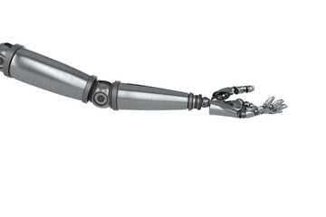 Cropped image of robot hand for helping