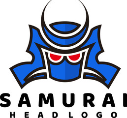 samurai head logo icon design vector