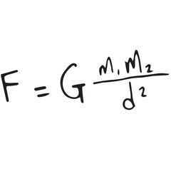 Digital image of Newtons law of gravity equation