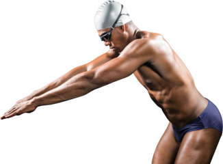 Swimmer ready to dive