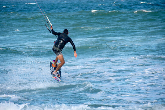 kite surfing on the beach