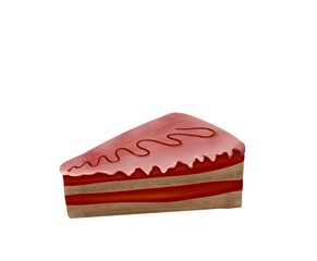 Drawing of a layered cherry cake with frosting