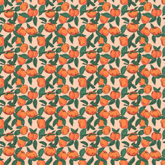 seamless pattern with peaches, generative ai