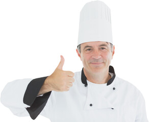 Portrait of on a chef having thumbs up