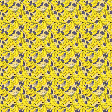 seamless pattern with bananas, generative ai