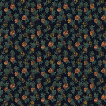 seamless pattern with pineapple, generative ai