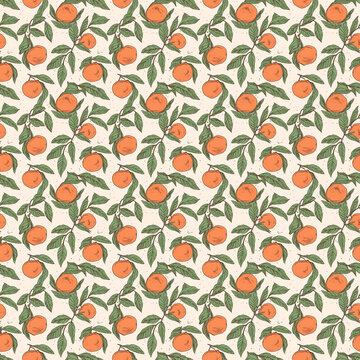 seamless pattern with peaches, generative ai