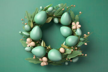 Green Easter Wreath Stock Photos: Stunning Generative Graphics for Spring and Easter Decor