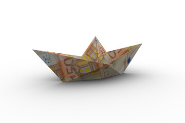 Boat made from fifty euro