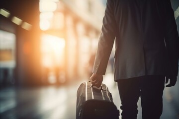 A businessperson traveling for work, bokeh, business, Generative AI