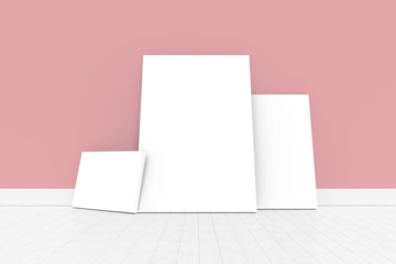 Digitally generated image of whiteboards against coral wall